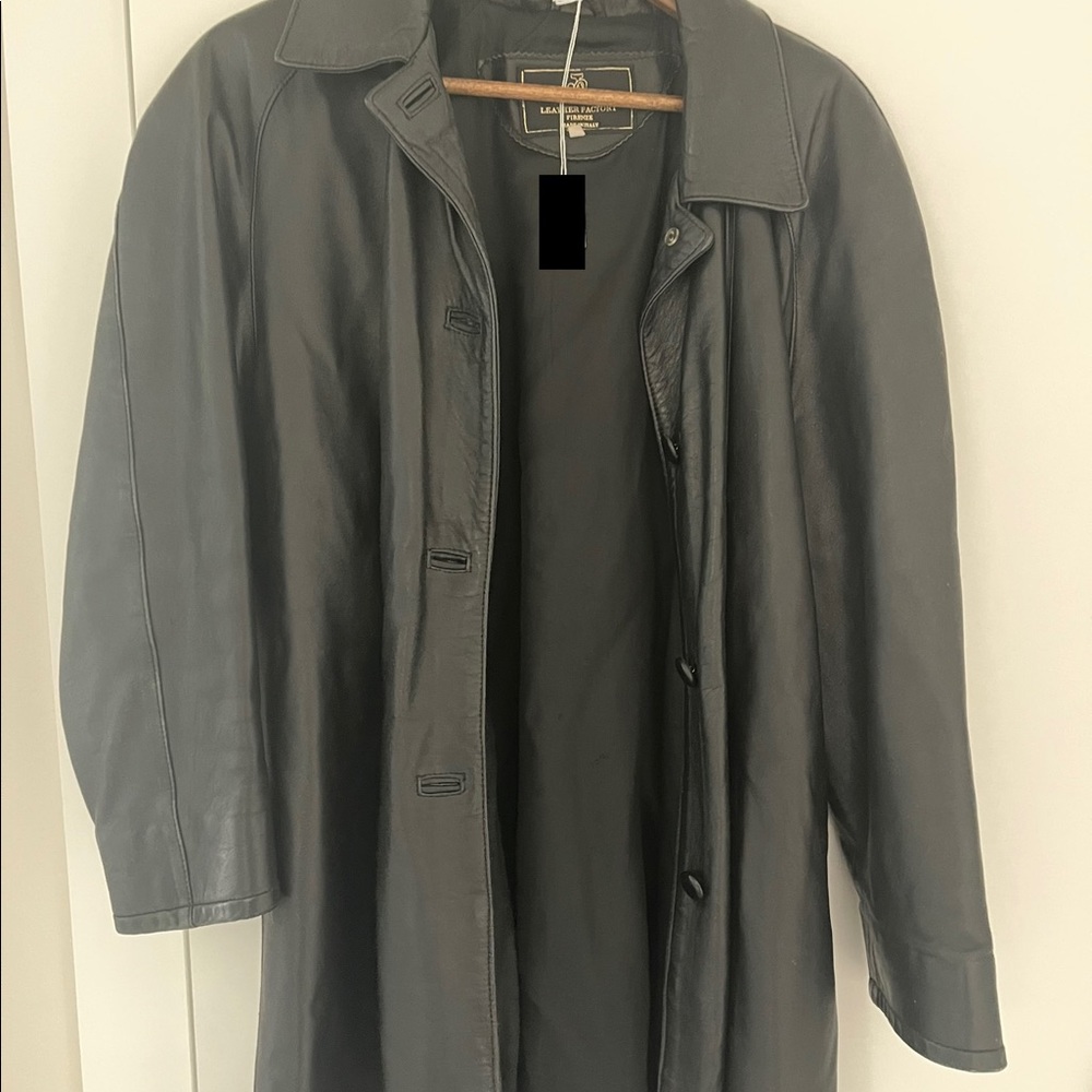Longline 100% leather jacket